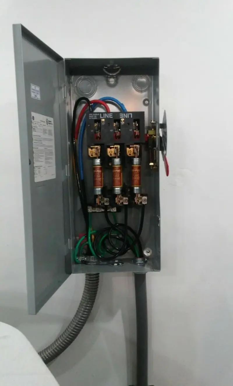 Three-phase disconnect switch installed for Electrical Wiring & Rewiring in Red Bud